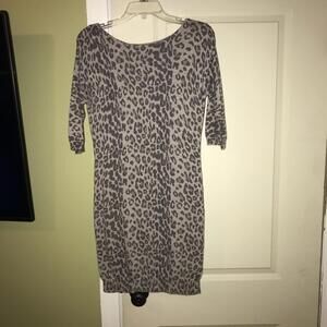 Old Navy Women's Gray Leopard Print Sweater Dress Size S
